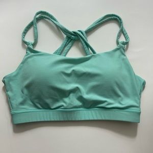 Seafoam teal cross cross sports bra mondetta brand size small